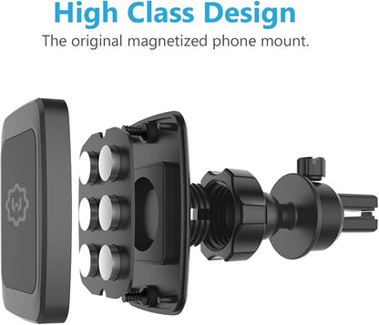 WixGear Magnetic Phone Car Mount, Universal Bite-Lock Air Vent Magnetic Phone Car Mount Holder, for Cell Phones with Swift-snap Technology