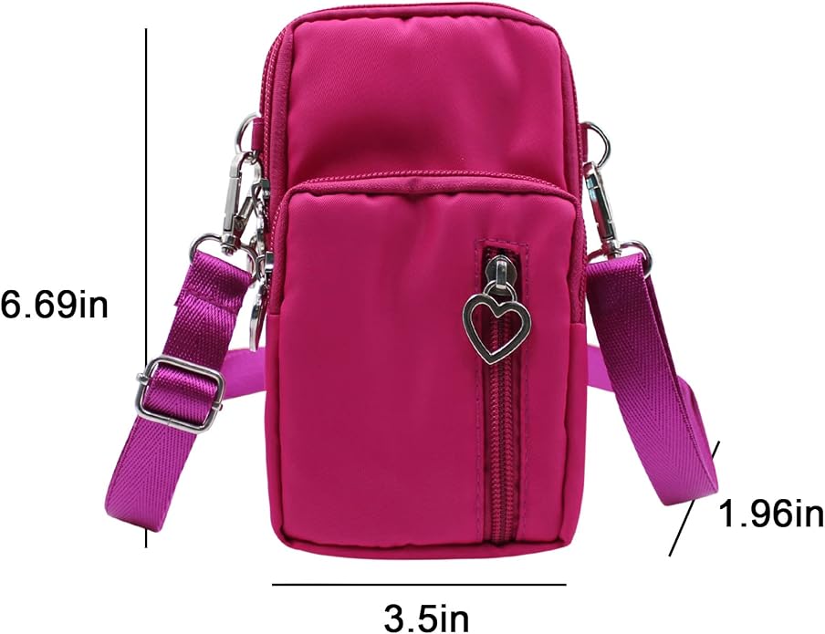 JUMISEE 3-Layers Crossbody Bag Cellphone Pouch Armband Wallet Nylon Smartphone Purse
