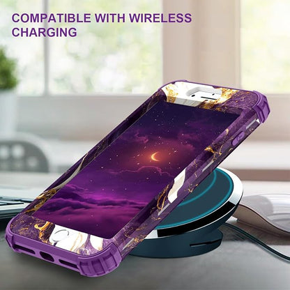 Hocase Heavy Duty Shockproof Protection Hard Plastic+Silicone Rubber Hybrid Protective Case for iPhone 7 Plus/iPhone 8 Plus - Midnight Purple