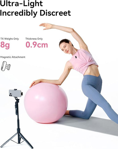Hollyland Lark A1 Wireless Microphone for iPhone & Android, 48kHz/24-bit Studio Audio, 3-Level Noise Cancellation, 200m Range, Magnetic Mini Mic for Video Recording & Live Streaming (2TX + USB-C RX)