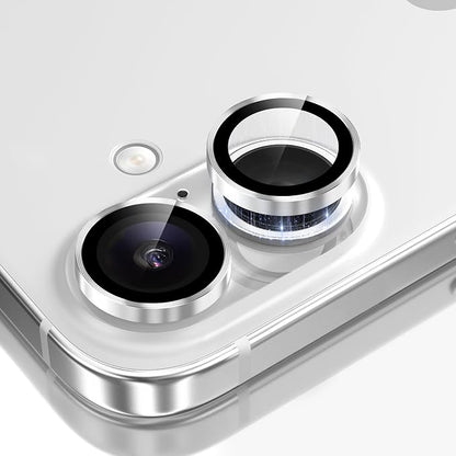 GolbinBox Camera Lens Protector for iPhone 17/16/16 Plus, 1:1 Invisible Fit, 9H Tempered Glass Ultra HD Metal Individual Camera Cover, Case Friendly, Silver