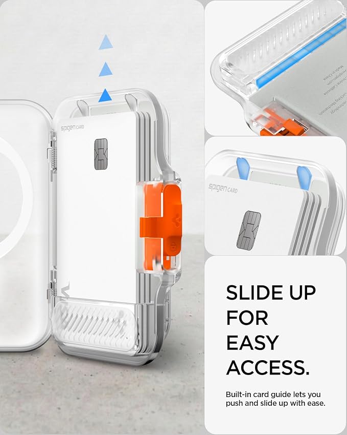 Spigen for MagSafe Wallet, Heavy Duty Hardshell Magnetic Card Holder Compatible with iPhone 17/16/15/14/13/12 Pixel 10 Series MagSafe-Cases Pixelsnap Holds 5-6/7-8 Cards