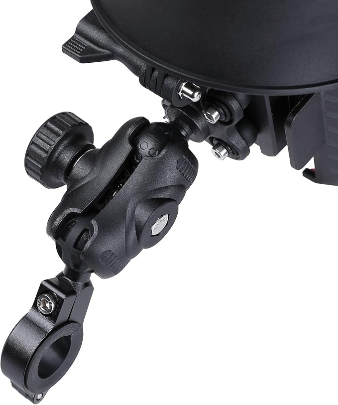 KEMIMOTO Motorcycle Phone Mount with Sun Hat, 360° Adjustable Quick Release, Anti-Vibration, Anti-Theft Phone Holder Fits 4.7"-7.2" Smartphones for Bike, ATV, Scooter, Golf Cart
