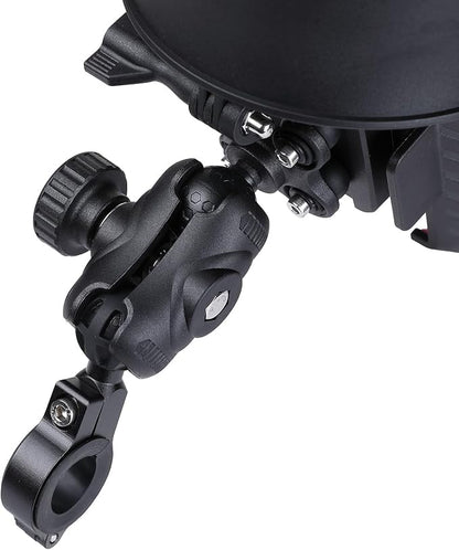 KEMIMOTO Motorcycle Phone Mount with Sun Hat, 360° Adjustable Quick Release, Anti-Vibration, Anti-Theft Phone Holder Fits 4.7"-7.2" Smartphones for Bike, ATV, Scooter, Golf Cart
