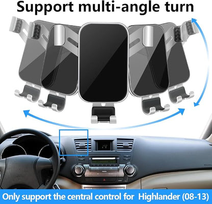 Car Phone Holder for Toyota Highlander 2008 2009 2010 2011 2012 2013 Auto Interior Accessories Best Cell Phones Mount Cellphone Mobile Cradle Charging Navigation Bracket Air Vent Screen Stand