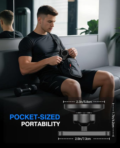 MoKo Dual Magnetic Phone Holder for Gym, 360°Adjustable Gym Phone Holder Magnet Compatible with MagSafe & iPhone 12-17 Series, Portable Phone Mount for Gym/Golf Cart/Car, Gym Accessories for Men Women