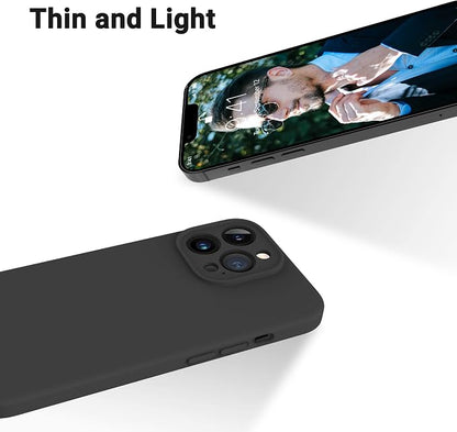 OTOFLY Designed for iPhone 13 Pro Max Case, Silicone Shockproof Slim Thin Phone Case with Camera Lens Protector for iPhone 13 Pro Max 6.7 inch (Black)