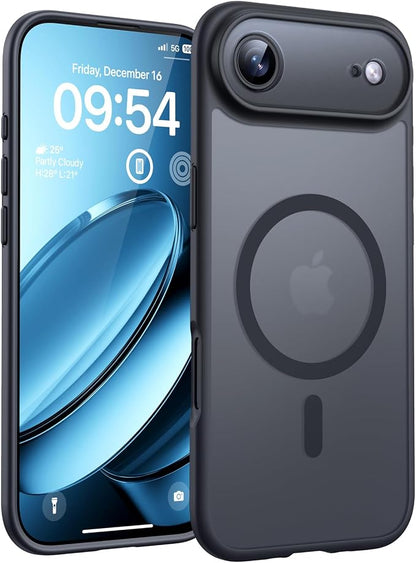 TOCOL for iPhone Air Case, Compatible with Magsafe, Full Camera Protection, Built-in Magnetic Ring, Drop Protection, Slim Thin Translucent Matte Phone Case for iPhone 17 Air (Black)