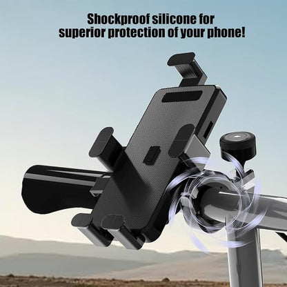 Anti-Theft Ebike Cell Phone Bike Mount,iPhone Bike Mount with Hidden Airtag,Road Bike Cellphone Mount for Scooter&Stroller,Bicycle Phone Holder for Bike Handlebar(C018)