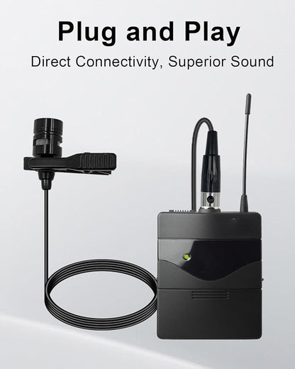 Lavalier Lapel Microphone Compatible with AKG Wireless Transmitter Unidirectional Condenser Mic (Mini XLR 3 Pin TA3F Plug only for AKG)