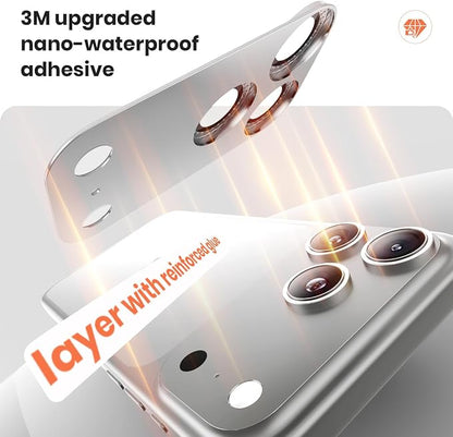 WSKEN for iPhone 17 Pro Max Camera Lens Protector Diamond Bling - [Not Easy to Fall][Strong Adsorption] Glitter Metal Aluminum Alloy Rear Camera Screen Cover Accessories, Silver