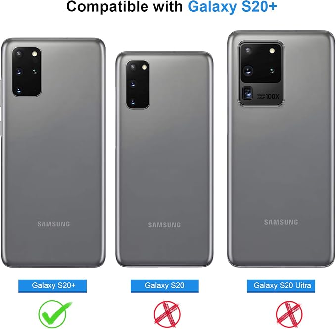 Lanhiem for Samsung Galaxy S20+ Plus Case, IP68 Waterproof Dustproof Shockproof Case with Built-in Screen Protector, Heavy Duty Full Body Protective Cover for Galaxy S20 Plus 5G, Black/Clear