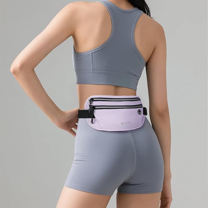 Slim Running Belt for Women Men Runners Fanny Packs With Phone Holder Hidden Pockets Exercise Waist Bag for Marathon Workout
