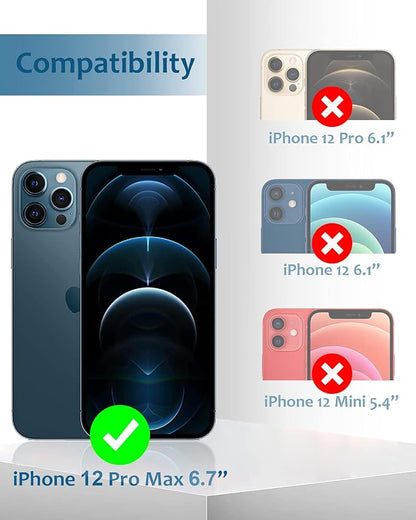 [2 Pack] Tamoria Compatible for iPhone 12 Pro Max Camera Lens Protector Metal Plus Tempered Glass Camera Cover Oneness Design, Support LIDAR Scanner, Explosion-Proof Accessories Blue