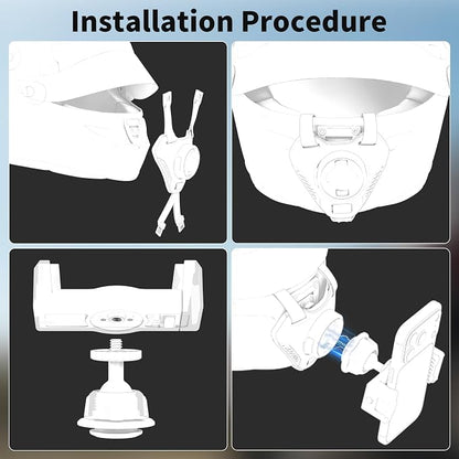 Magnetic Motorcycle Helmet Chin Strap Mount with Phone Holder, Elastic Strap Helmet Chin Mount for iPhone 17 16 15 14 13 Pro Max and More Smartphones