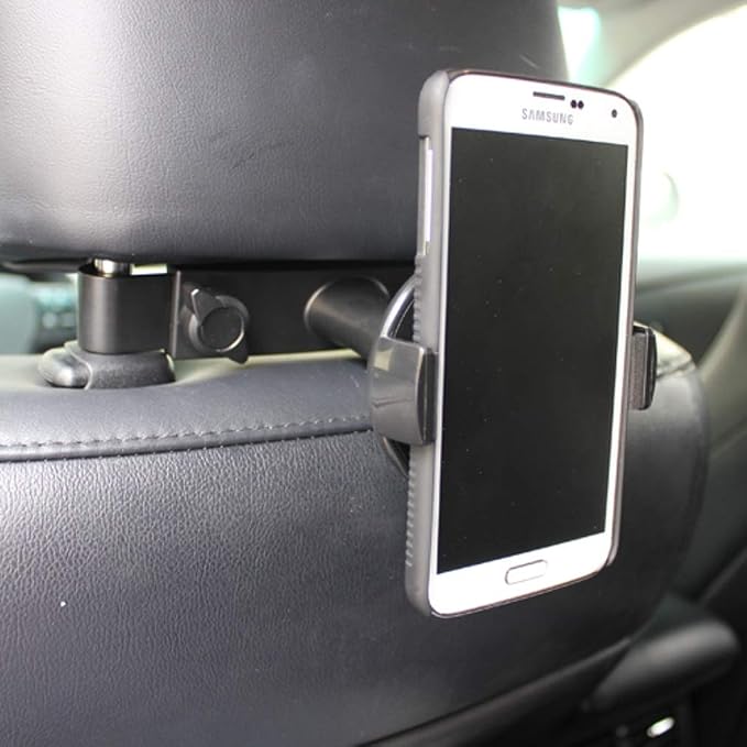 Holder Car Headrest Mount for Compatible with Samsung Galaxy S24/S23/S22/S21/S20/FE/Plus/Ultra Phones - Seat Back Cradle Swivel Dock