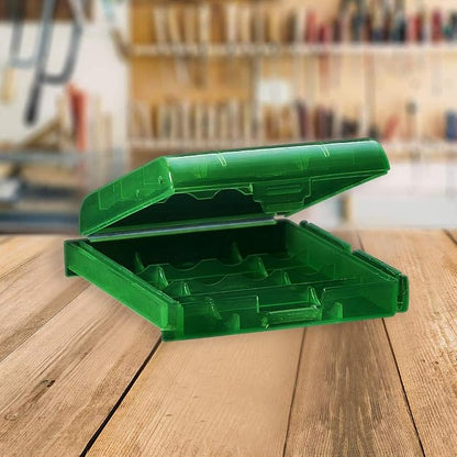 Heyiarbeit Battery Storage Case Holder Box for 4 AA Batteries or 5 AAA Batteries, Green Color (1 Pack)