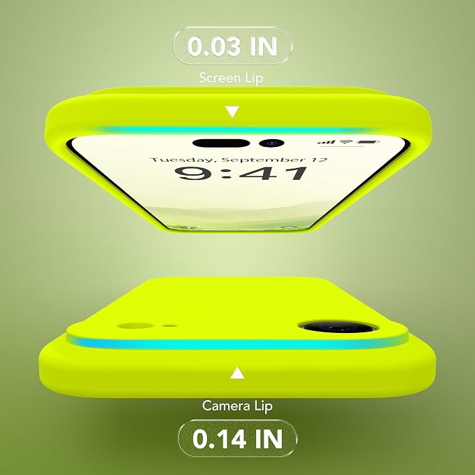 Magnetic for iPhone Air Case, Compatible with MagSafe, [Full Camera Protection][Screen Protector] Silicone Shockproof Protective Phone Case for iPhone 17 Air 6.5", Fluorescent Green