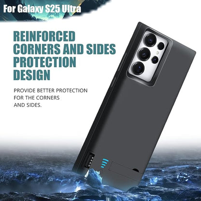 Battery Case for Samsung Galaxy S25 Ultra, 5000mAh Rechargeable Extended Battery Charging Charger Case, Add 100% Extra Juice (6.9 Inches) Black
