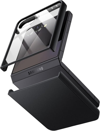 JETech Case for Samsung Galaxy Z Flip 7, Black | Built-in Front Screen Protector, Slim Hard PC Design, Shockproof Protection, Anti-Scratch Finish