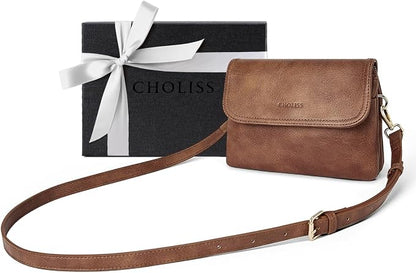 CHOLISS Small Crossbody Bags for Women, Vegan Leather Cell Phone Purse, Mini Travel Purse with Adjustable Strap Womens Gifts