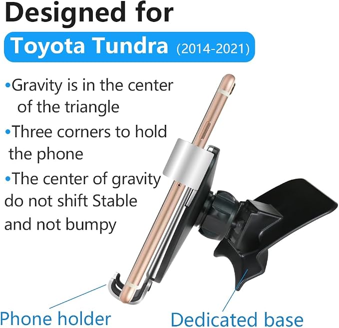 Car Phone Holder for Toyota Tundra 2014 2015 2016 2017 2018 2019 2020 2021 Auto Interior Accessories Best Cell Phones Mount Cellphone Mobile Cradle Charging Navigation Bracket Air Vent Stand