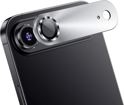 Korecase for iPhone Air Camera Lens Protector, 3M Adhesive Metal Full Coverage Phone Rear Lens Accessories Anti Glare Protetcor Case Friendly Original Color, Silver