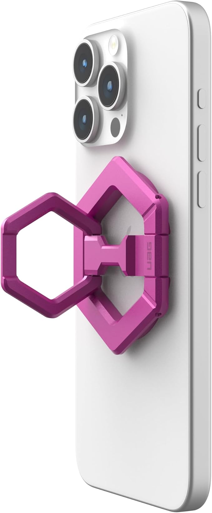 URBAN ARMOR GEAR UAG Magnetic Phone Ring Stand Compatible with MagSafe Magnet, Removable Metal Finger Ring Grip & 360 Rotation Adjustable Kickstand for iPhone 17, Galaxy S26, Orchid Pink