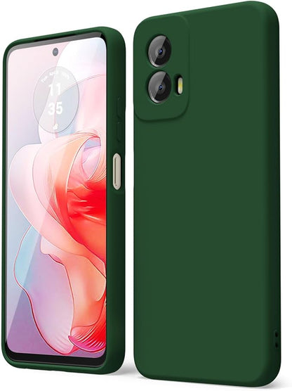 oakxco for Motorola Moto G Power 5G 2024 Phone Case Liquid Silicone, Thin Slim Soft Rubber Gel TPU Plain Simple Cover for Women Girl Cute, Matte Solid Color, Dark Green
