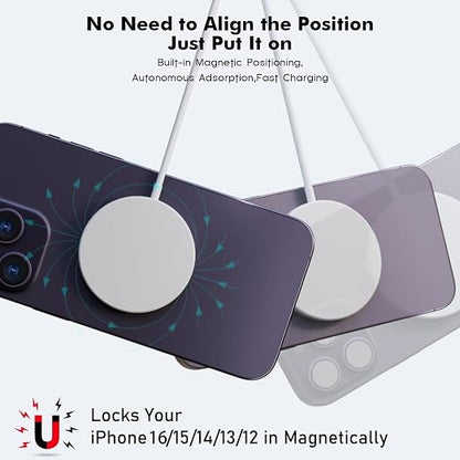Magnetic Wireless Charger Fast Apple Mag-Safe Charger for iPhone 16 Pro Max/16 Pro/iPhone 15Pro Max/15 Plus/14/13/12/AirPods 3/2/Pro/Pro 2 Magnet Charging Pad Mag Safe Chargerwith Dual Charging Ports