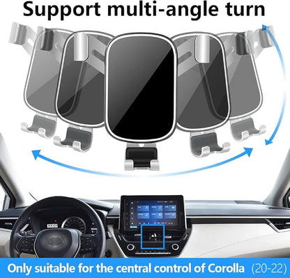 LUNQIN Car Phone Holder for Toyota Corolla 2020 2021 2022 2023 2024 2025 2026 and Corolla Cross 2022-2026 Auto Interior Accessories Cell Phones Mount Mobile Cradle Cellphone Charging Navigation Stand