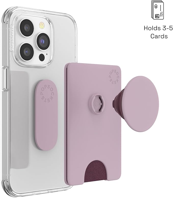 PopSockets Adhesive Phone Wallet and Card Holder with Grip, Light Pink - Blush Pink