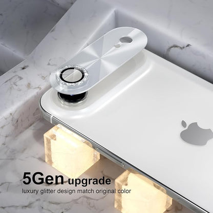 Choiche Compatible for iPhone 17 Air Camera Lens Protector, Bling Camera Cover with 9H Tempered Glass Lens Screen Protector Metal Ring Decoration Accessories 6.5-inch (Light-Silver)