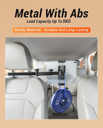 Extension Arm Tablet Holder for Car Headrest Adjustable iPad Holder for Car Backseat Rear Facing for Kids Baby, Car Mount Fit 4.7"-13" Cell Phone iPad mini Air Pro 12.9 Switch Fire Tablet