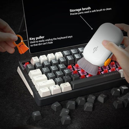 SIN SHINE Keyboard Cleaner 7-in-1 Laptop Cleaner Keyboard Cleaner Set for PC Monitor, TV, Phone, Computer (BBH01-White)