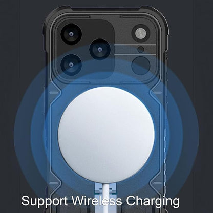 Magnetic Case for iPhone 17/17 Pro/17 Air/17 Pro Max, Heavy Duty Military Case with Ring Holder Anti-Fall Protection Outdoor Cover,17pro max,Blue