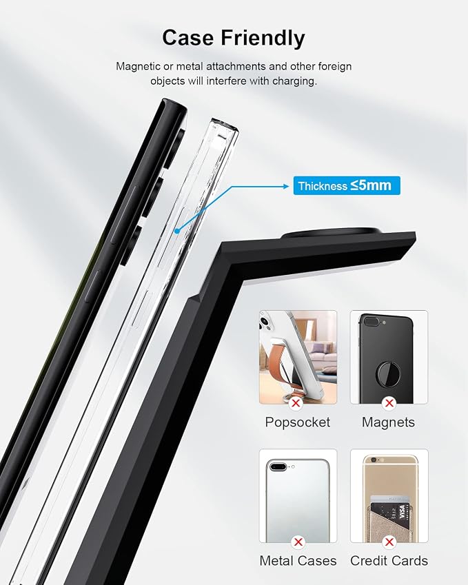 Wireless Charger for Samsung - Nanami 3 in 1 Charging Station for Multiple Devices, Fast Charger Stand for Galaxy S26 S25 S24 S23 Ultra S22 Z Flip Fold 7,Galaxy Watch 6/5/5 Pro/4/3, Galaxy Buds 2 Pro