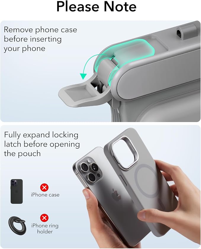 ESR Waterproof Phone Pouch for iPhone 13 Pro / 14 Pro / 15 Pro, Underwater Touch Sensitivity, IPX8 Floating Waterproof Cellphone Case with Lanyard, Dry Bag for Snorkeling, Titanium