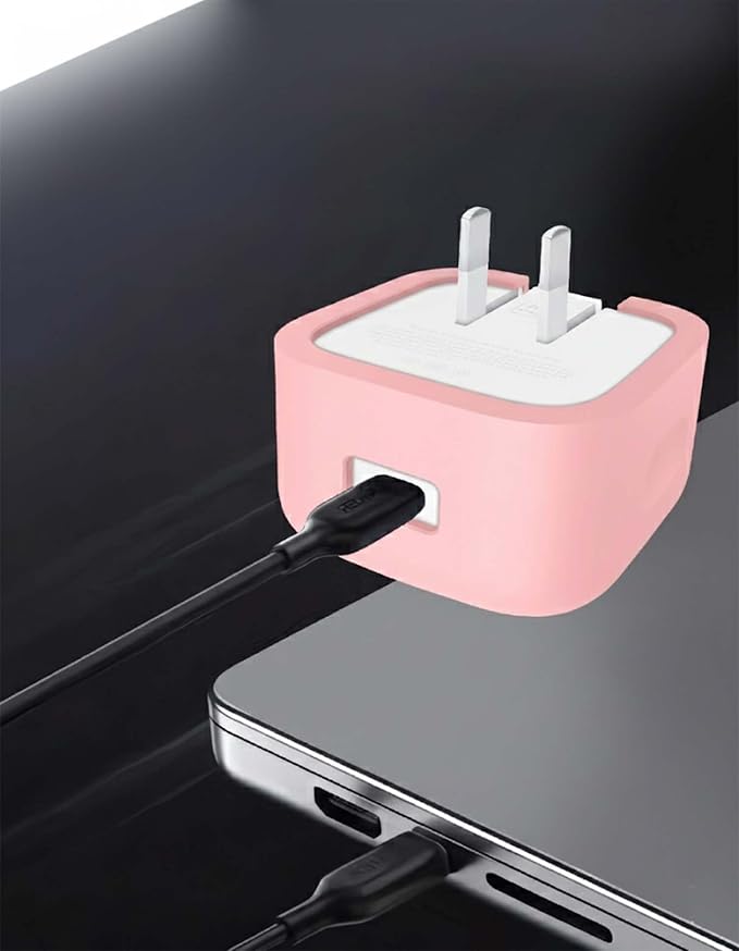 Case for Apple 40W Power Adapter – Soft Silicone Protective Cover for Dynamic Charger,Shockproof Dustproof Charging Block Protector Sleeve[Pink]