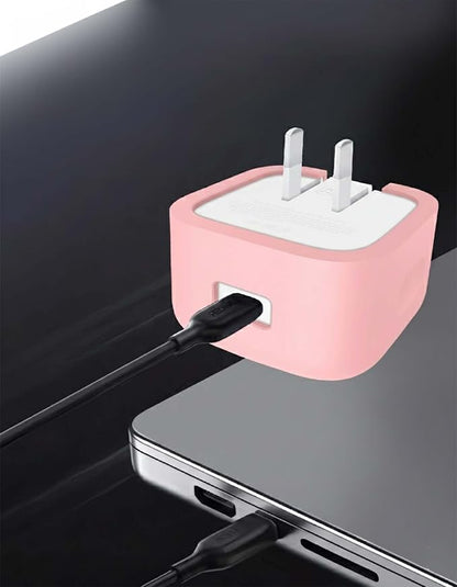 Case for Apple 40W Power Adapter – Soft Silicone Protective Cover for Dynamic Charger,Shockproof Dustproof Charging Block Protector Sleeve[Pink]