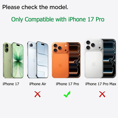 Battery Case for iPhone 17 Pro, 10000mAh Pack Rechargeable Charger Case Support Carplay with Wireless Charging Compatible for iPhone 17 Pro (6.3 inch) External Battery Charging Cover (Black)