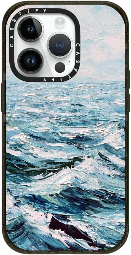 CASETiFY Impact iPhone 14 Pro Case [4X Military Grade Drop Tested / 8.2ft Drop Protection/Compatible with Magsafe] - Deep Blue Sea - Clear Black
