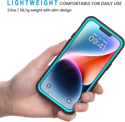 Lanhiem for iPhone 14 Case, IP68 Waterproof Dustproof Shockproof 14 Case with Built-in Screen Protector, Full Body Sealed Protective Front and Back Cover for iPhone 14, 6.1 inch (Blue)