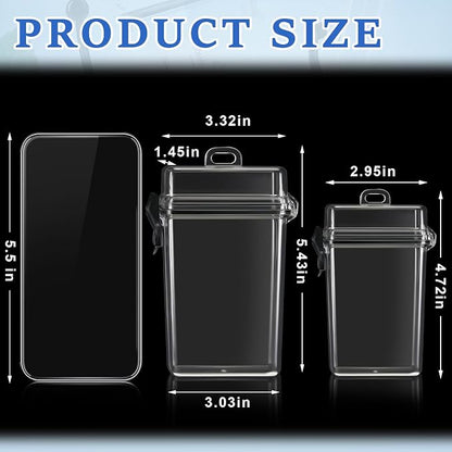 Outus 3 Pcs Waterproof ID Badge Holder Case with Waterproof Buckle Floating Sports Case Locker with Adjustable Hanging Rope Plastic Card Dry Box(Clear,5.43 x 3.33 in,Stylish)