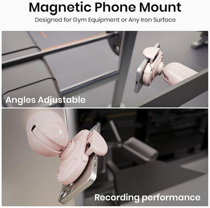 MiiKARE Gym Phone Holder - Magnetic, 360 Rotating, Home & Workout Essentials - Pink