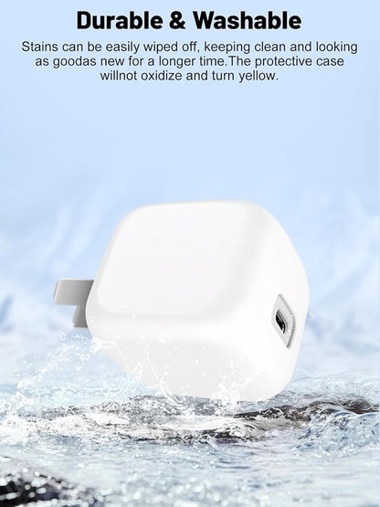 Silicone Protective Case for Belkin 45W USB C Charger Block, Full-Body Protective Cover with Precise Cutouts, Shockproof Dustproof Charging Protector Sleeve & Scratch-Resistant Sleeve (White)