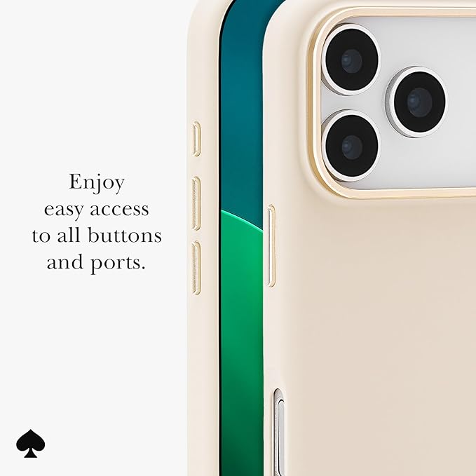 kate spade new york iPhone 17 Pro Case - Compatible with MagSafe - Designer Phone Case - Icon Perfect Beige