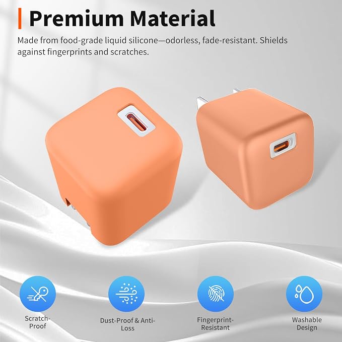 Case for TORRAS IceNano 45W Charger – Soft Silicone Protective Cover for Dynamic Charger,Shockproof Dustproof Charging Block Protector Sleeve[Orange]