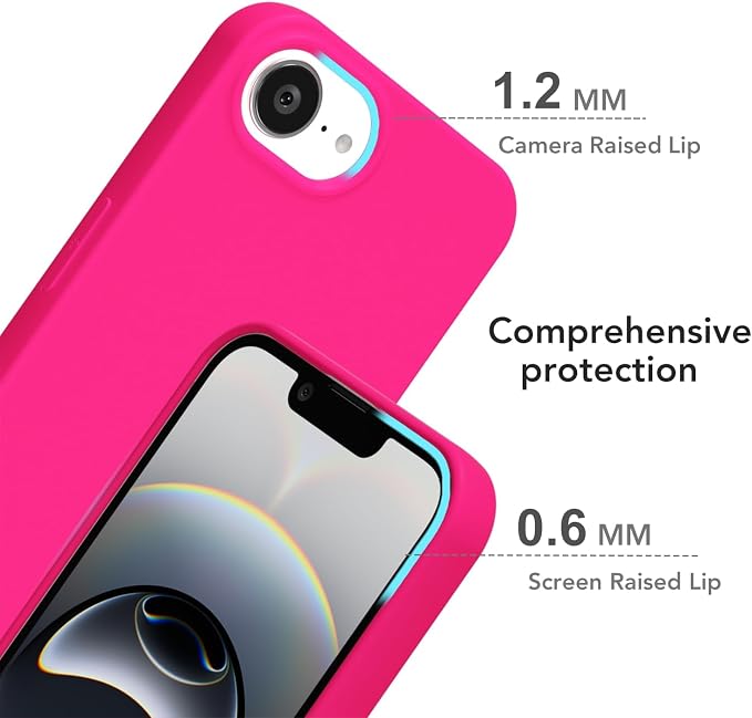 for iPhone 17e 16e Case Silicone Compatible with Magsafe Case, Ultra Slim Thin Magnetic Phone Cases Mag Safe, Cute Soft Rubber Gel TPU Matte Plain Wireless Charging Cover for Women, Hot Pink