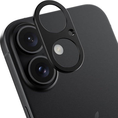 SWITCHEASY LenShield Aluminum Alloy Camera Lens Protector for 2024 iPhone 16 6.1", 16 Plus 6.7" - Black